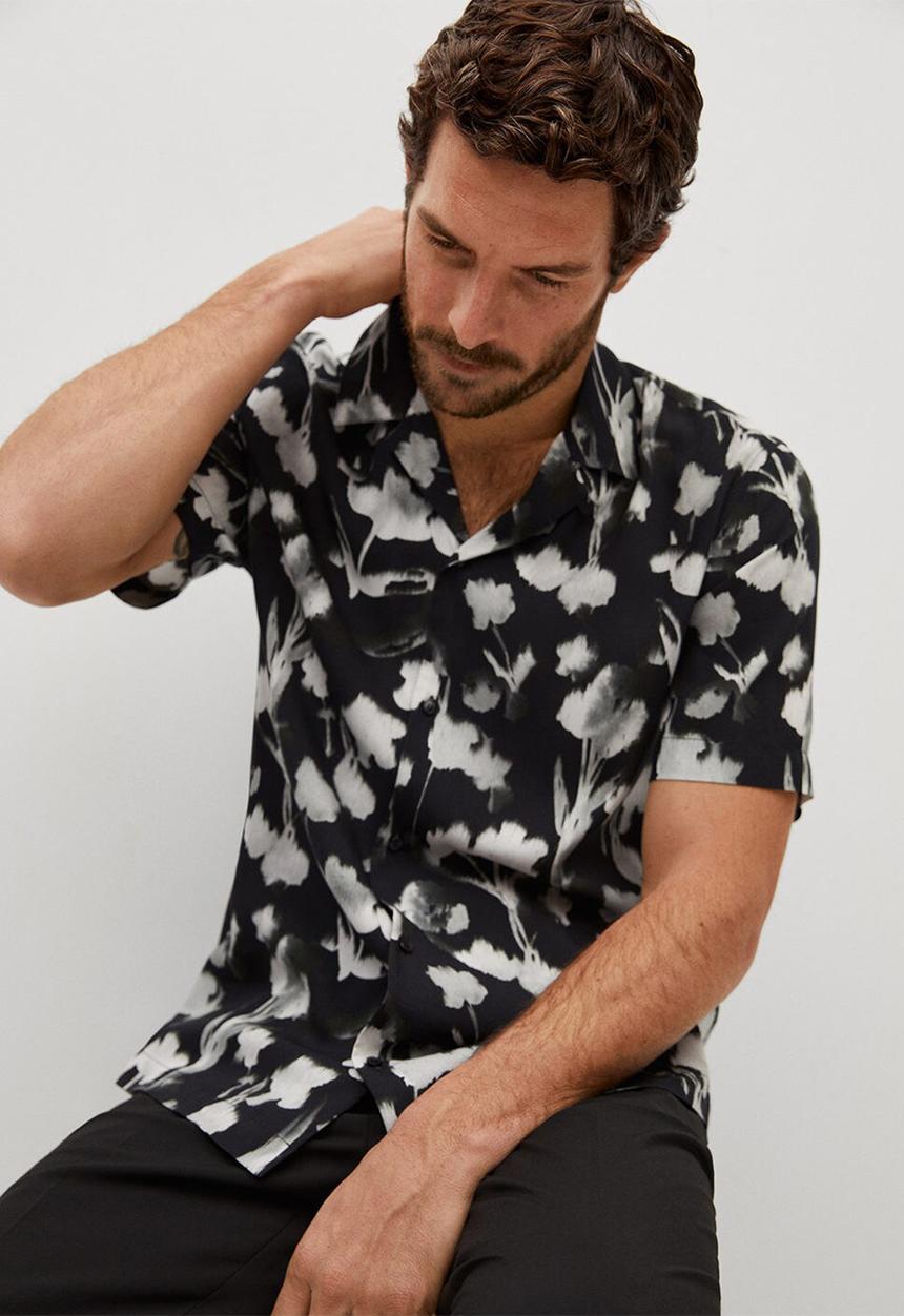 MANGO - Shirt fez  - black