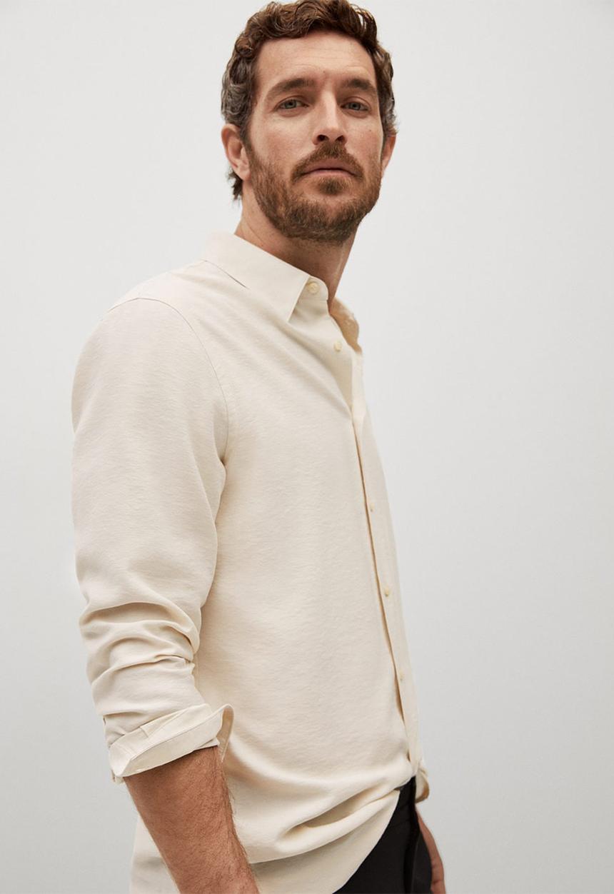 MANGO - Shirt forona - light beige