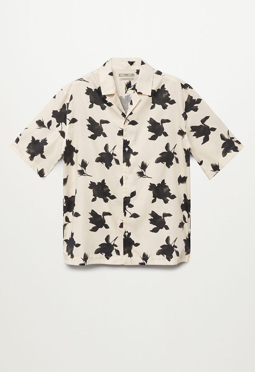 MANGO - Shirt flor  - white