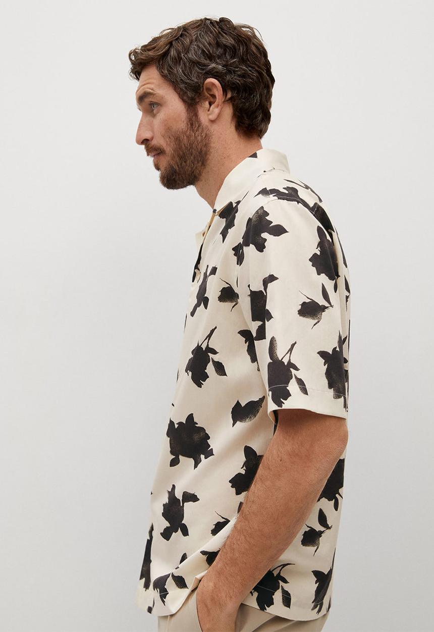 MANGO - Shirt flor  - white