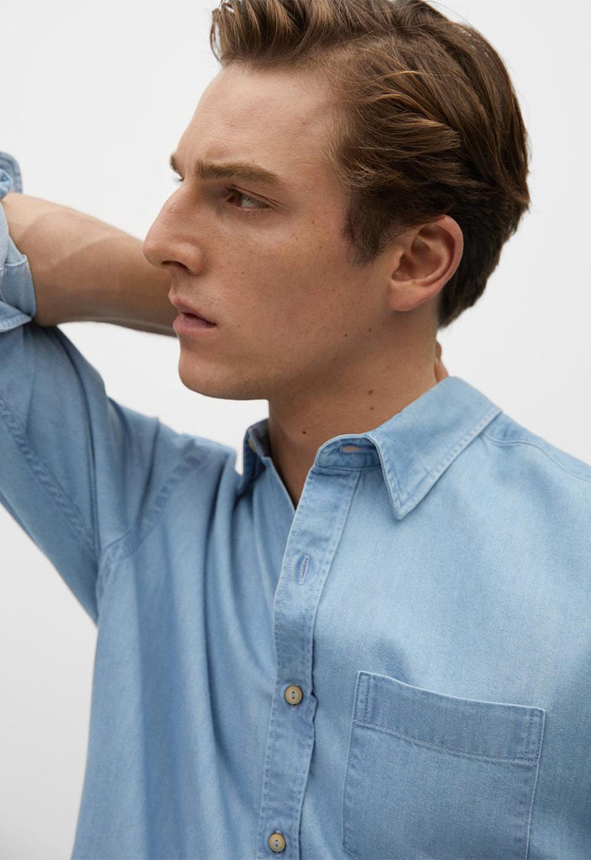 MANGO - Shirt chambre - light blue