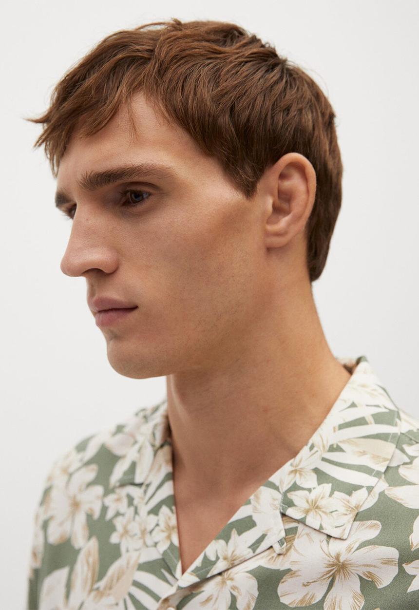 MANGO - Shirt flower-h - green