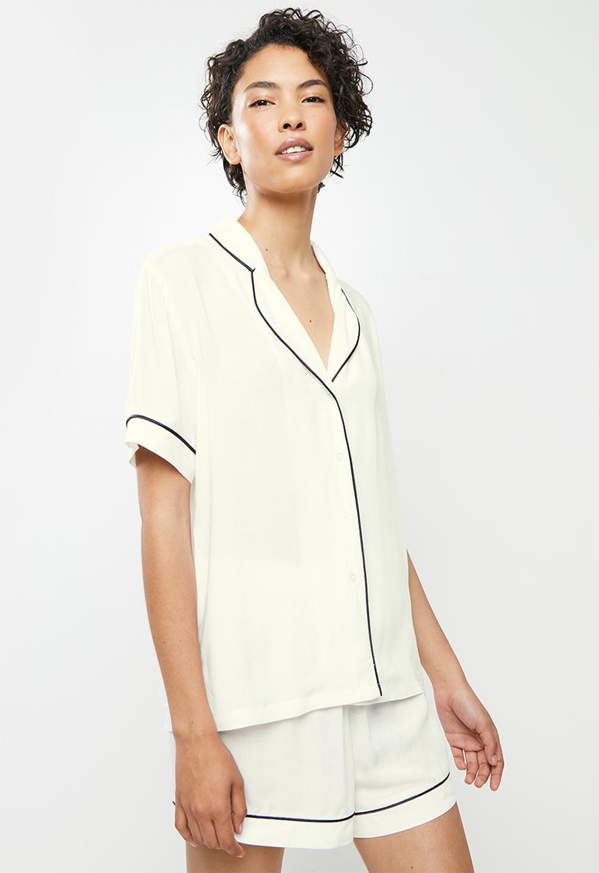 Superbalist - Sleep shirt & shorts set - ecru