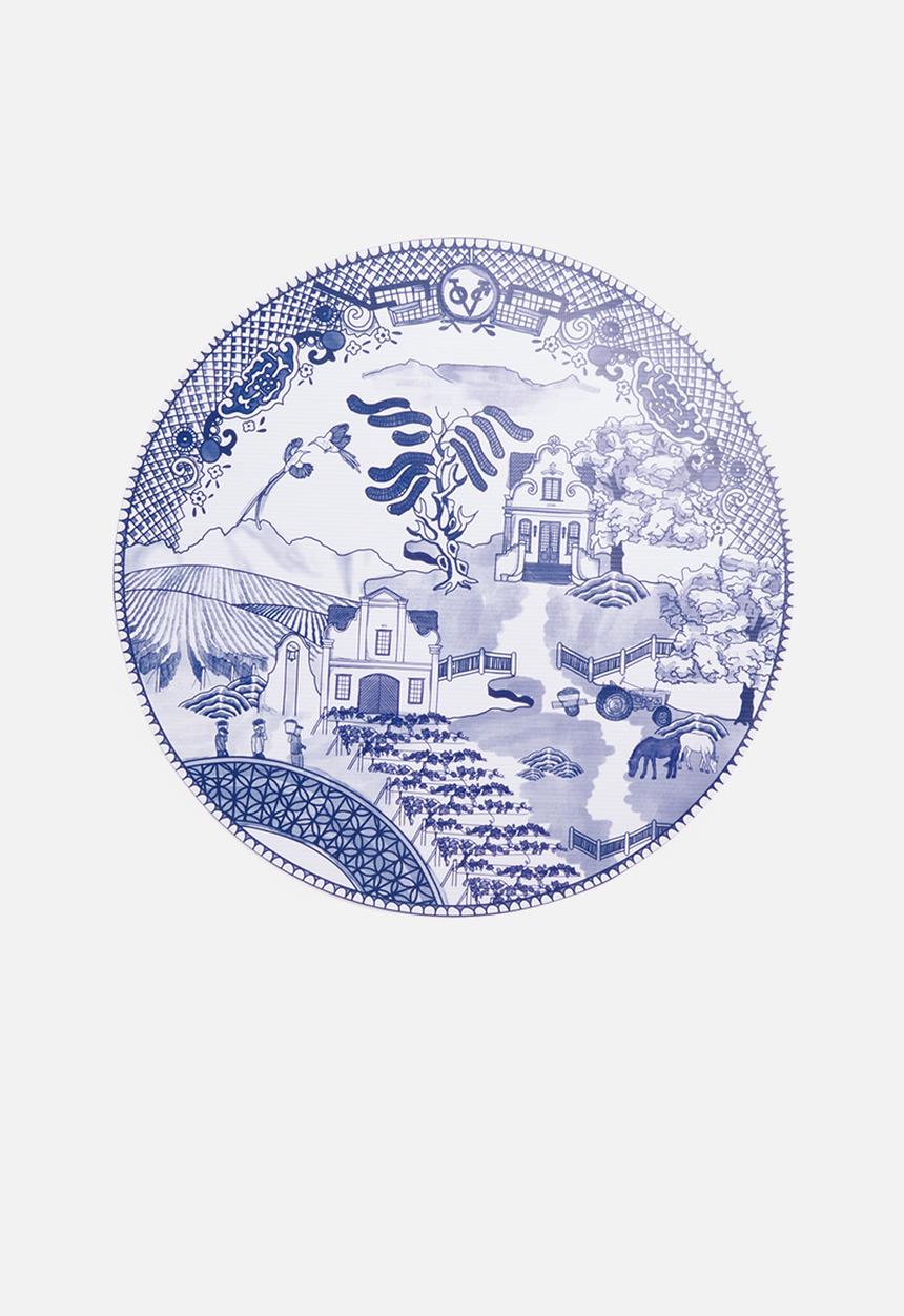 Elsje Designs - Stellenbosch willow placemat set of 4 - white & blue