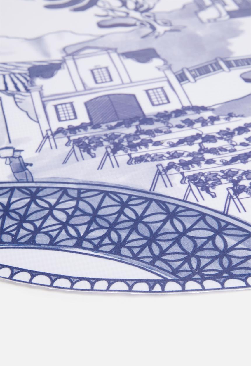 Elsje Designs - Stellenbosch willow placemat set of 4 - white & blue