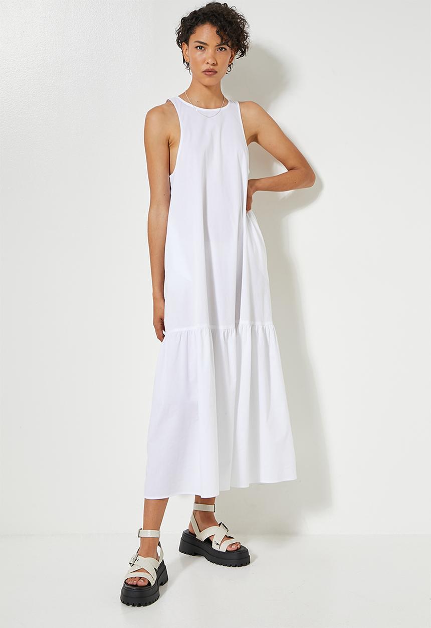 Superbalist - Pocket detail tiered dress - white