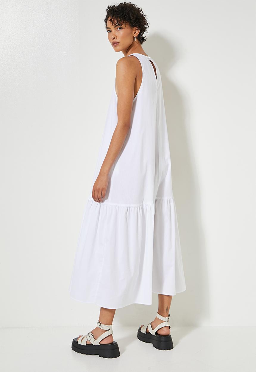 Superbalist - Pocket detail tiered dress - white