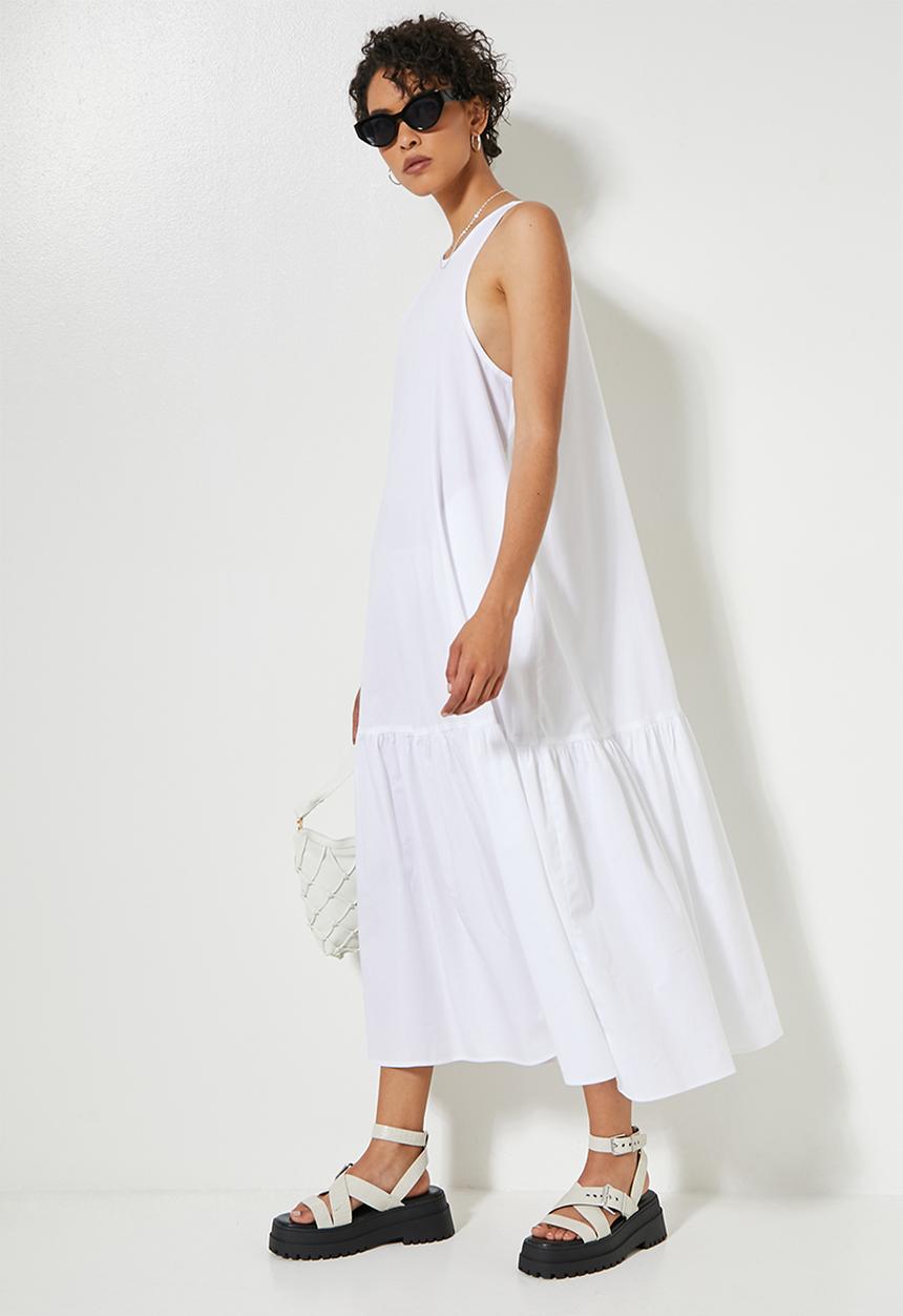 Superbalist - Pocket detail tiered dress - white