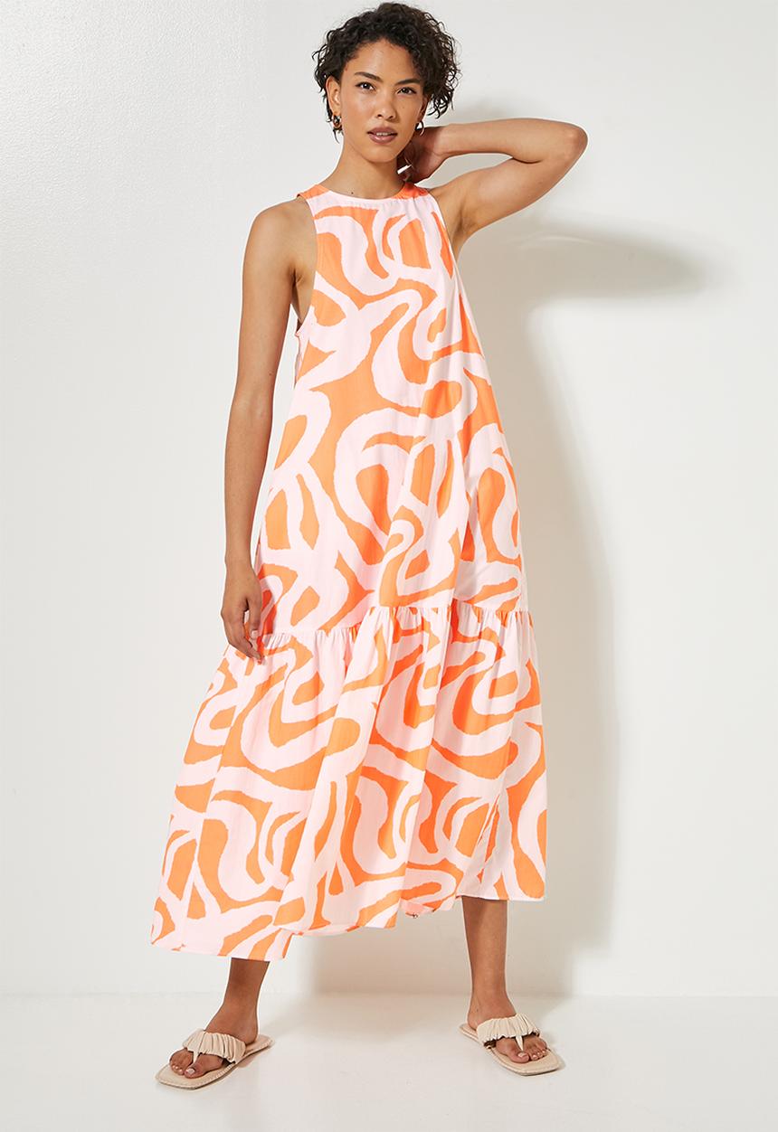 Superbalist - Pocket detail tiered dress - abstract waves