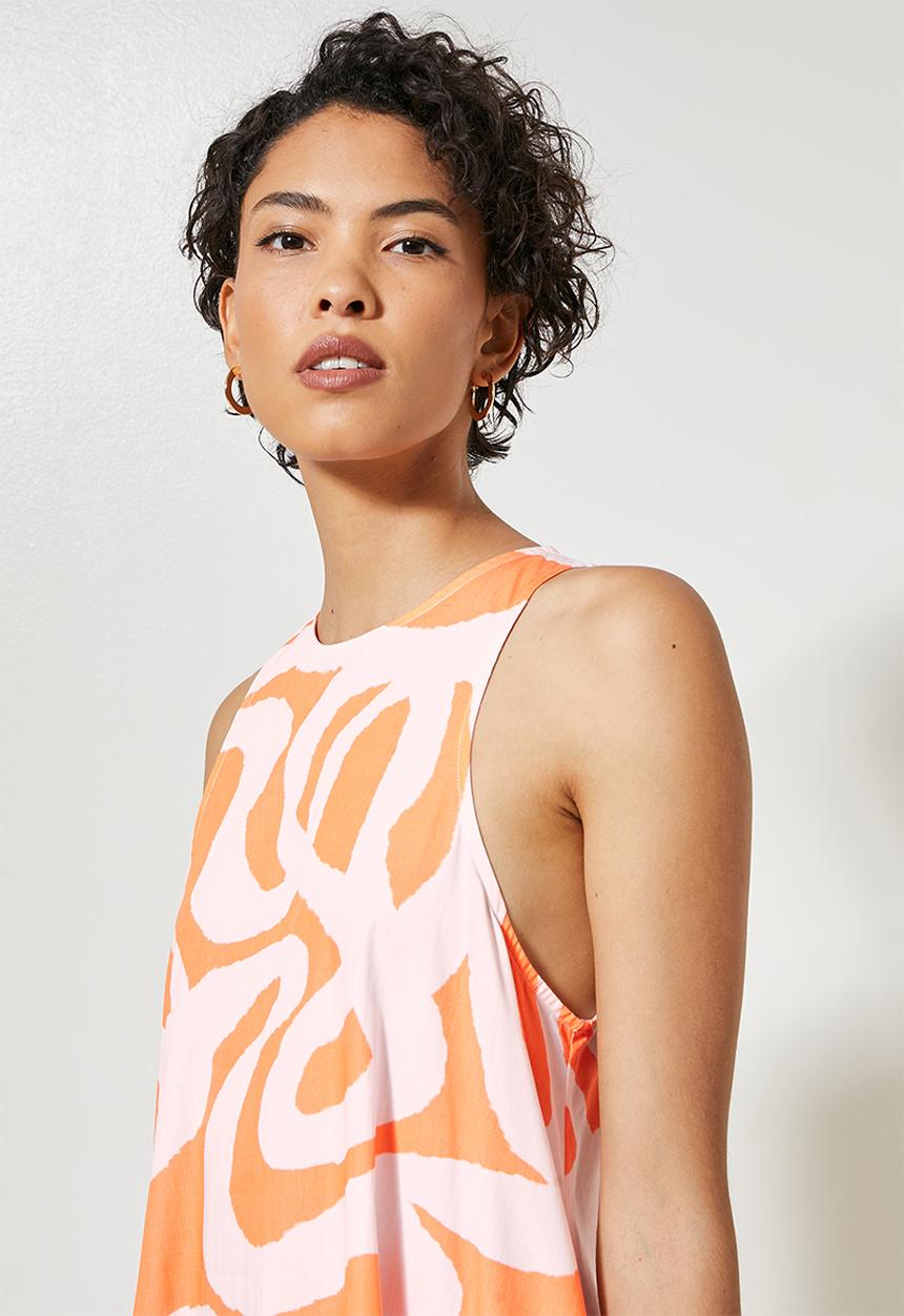 Superbalist - Pocket detail tiered dress - abstract waves