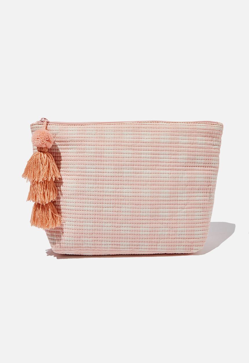 Typo - Large pouch-mika check sugar rose