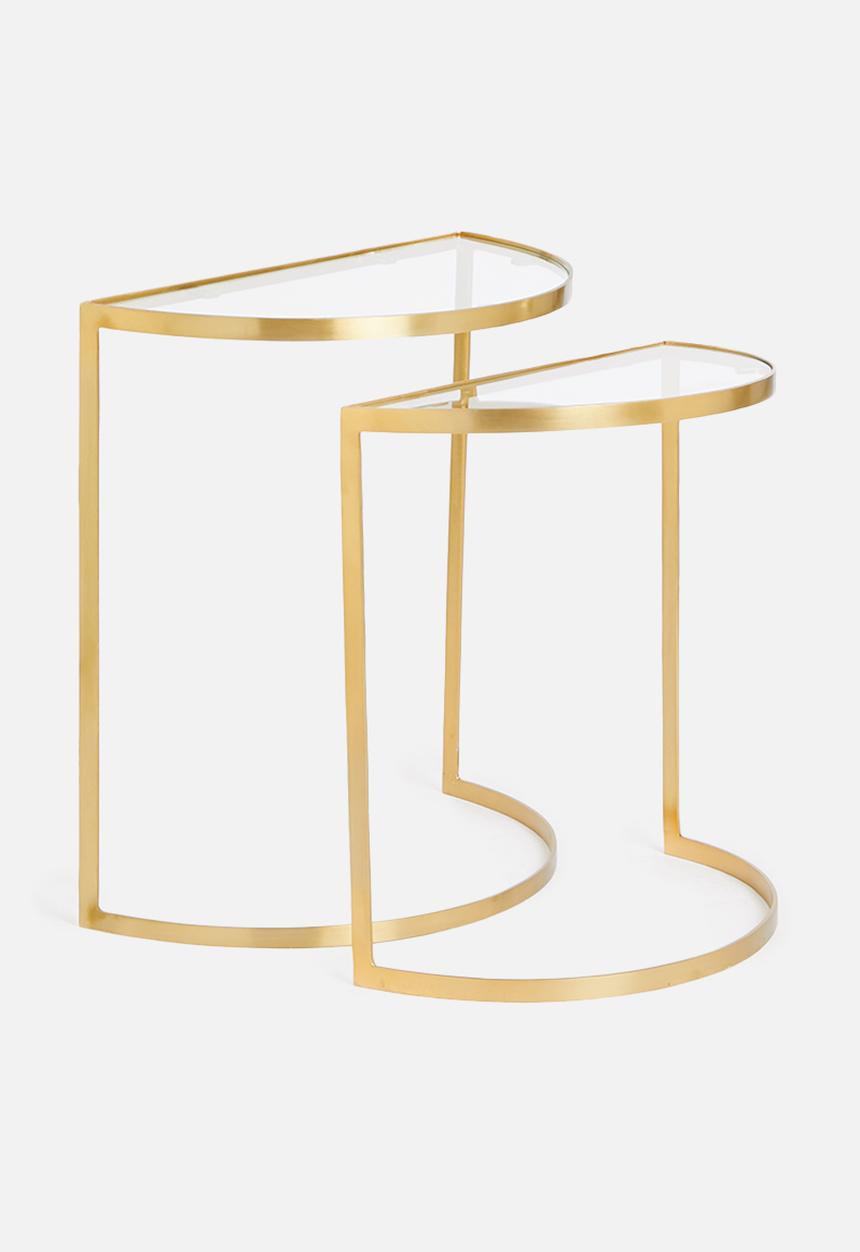 Sixth Floor - Cecilia nested half moon tables - gold