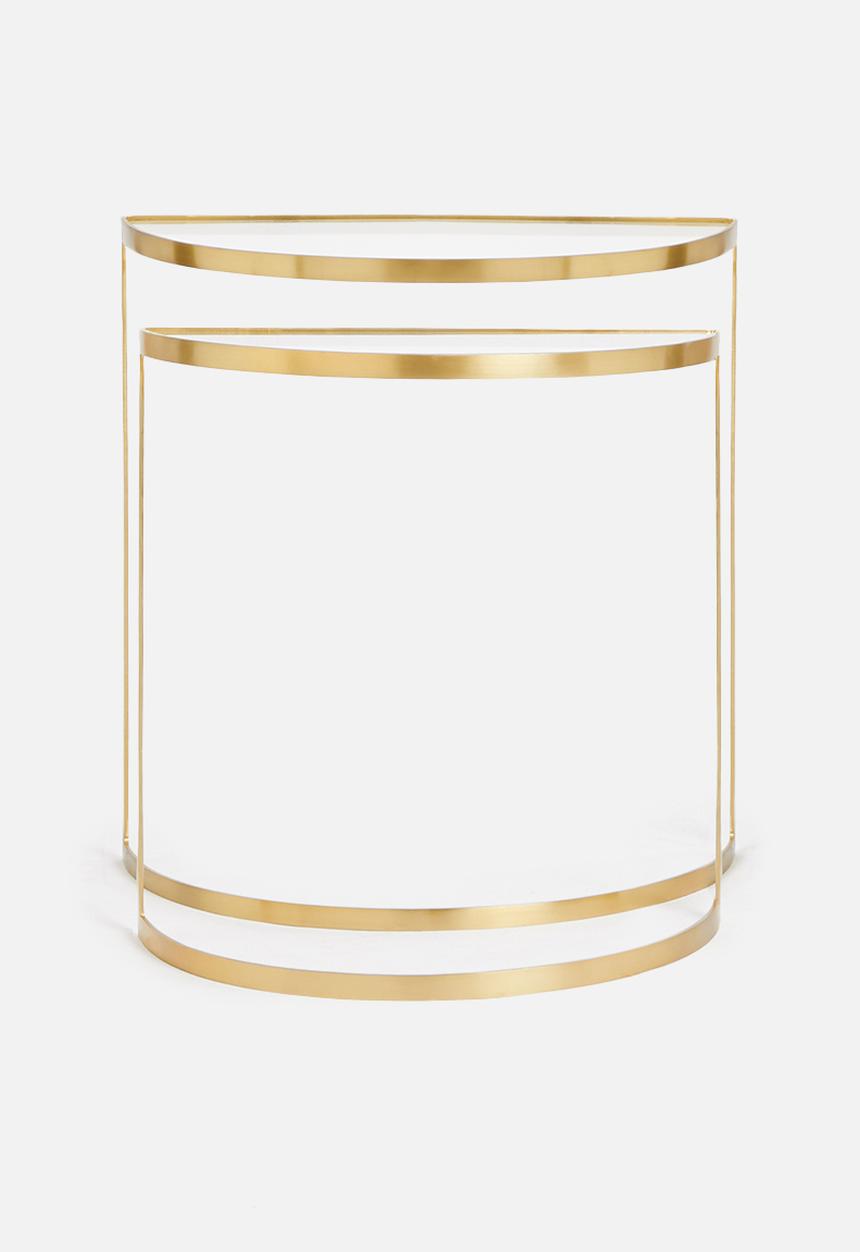 Sixth Floor - Cecilia nested half moon tables - gold