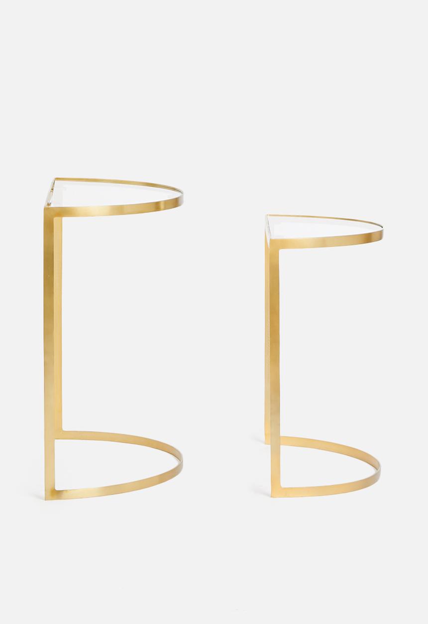 Sixth Floor - Cecilia nested half moon tables - gold