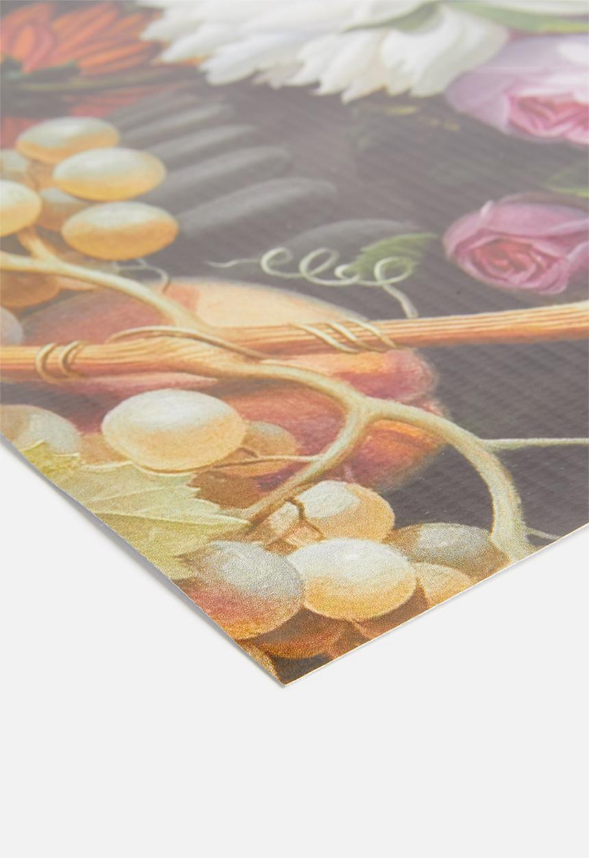 Elsje Designs - Flower bunch black placemat set of 4 - multi