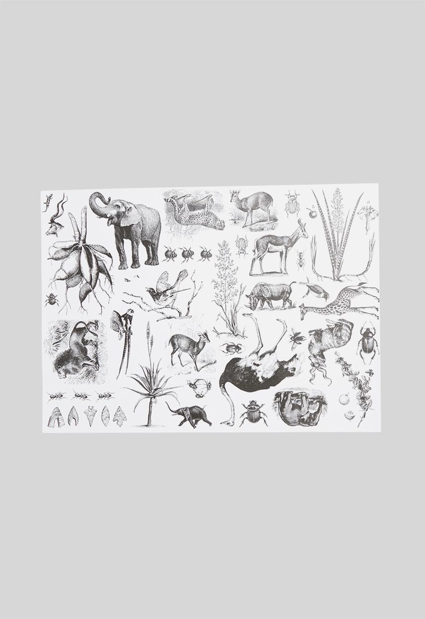 Elsje Designs - Afrika placemat set of 4 - black & white