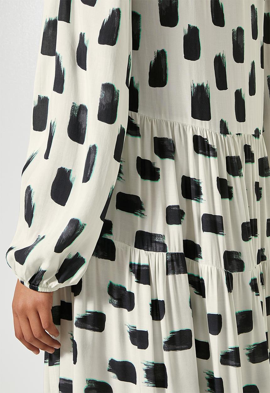 Superbalist - V-neck tiered dress - linear brush strokes
