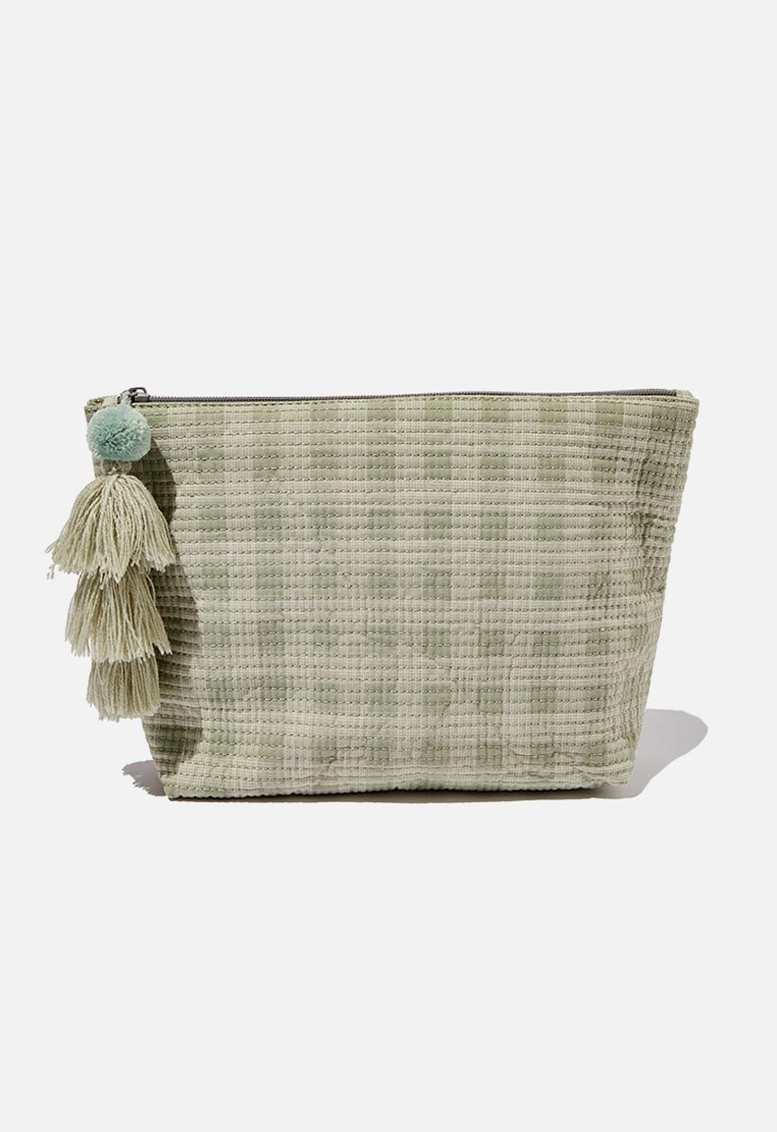 Typo - Large pouch-mika check sage