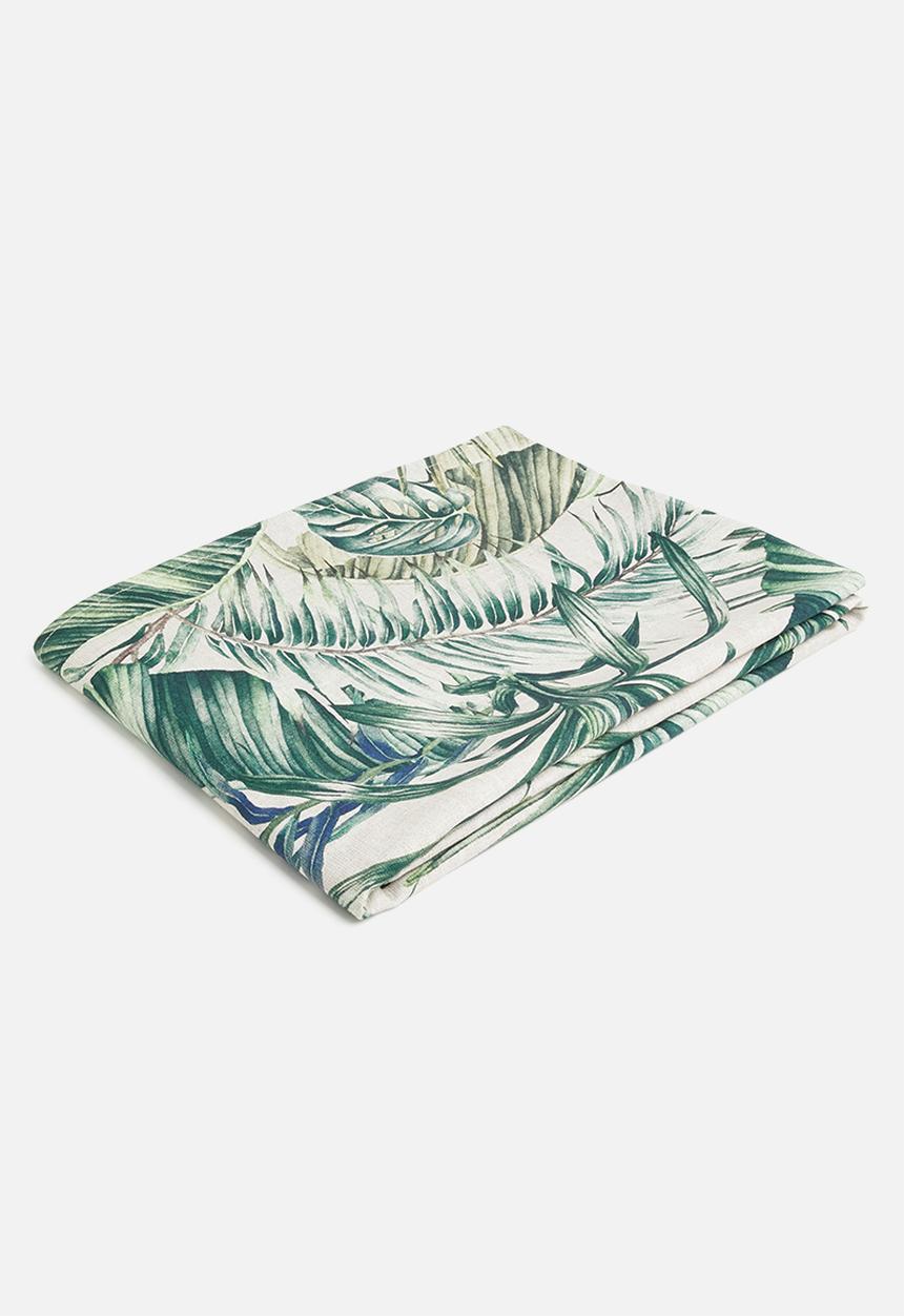 Hertex Haus - Natural tropics tablecloth - green