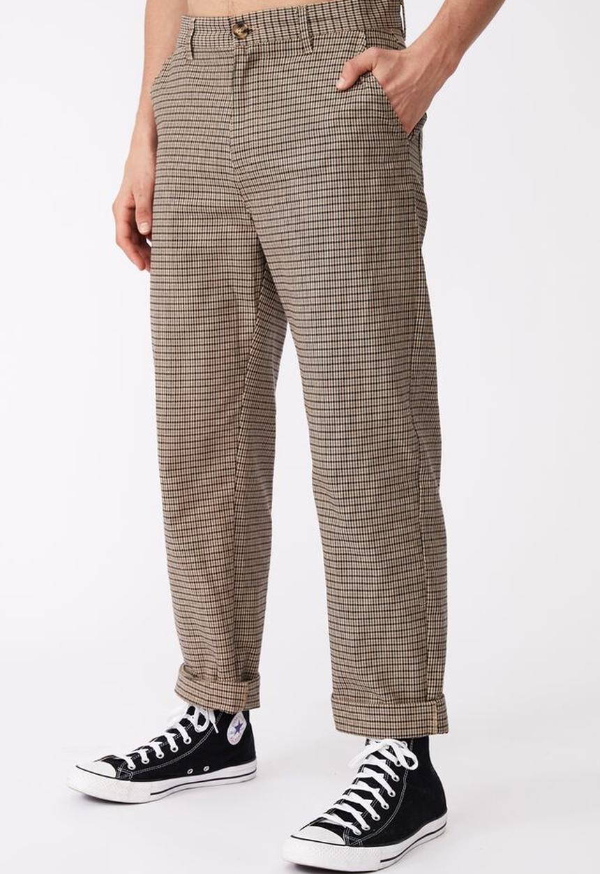 Cotton On - Loose fit pant - yd check - brown