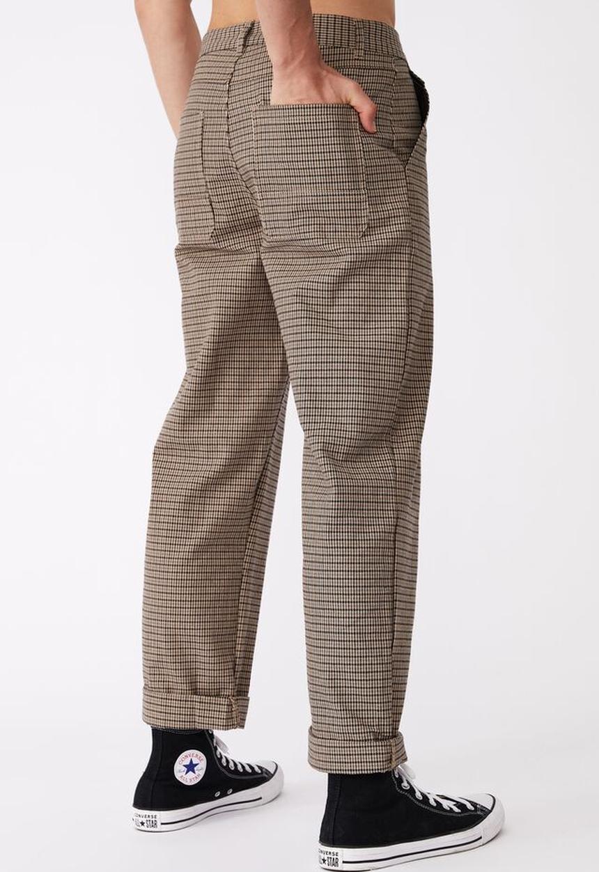 Cotton On - Loose fit pant - yd check - brown