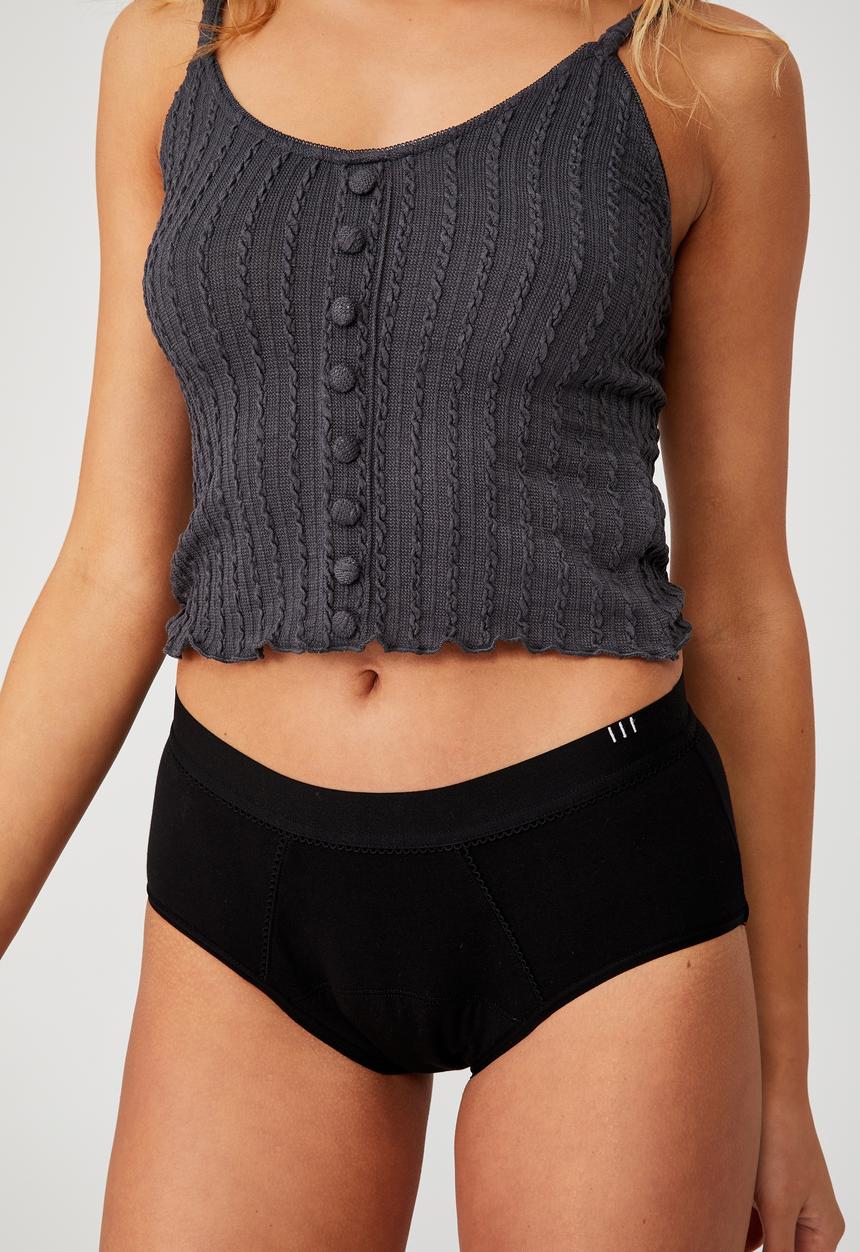 Cotton On - Cute. period. undies. boyleg - black