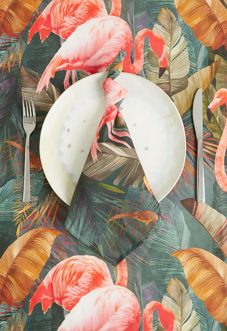 Hertex Haus - Flamingo napkin set of 4 - mangrove