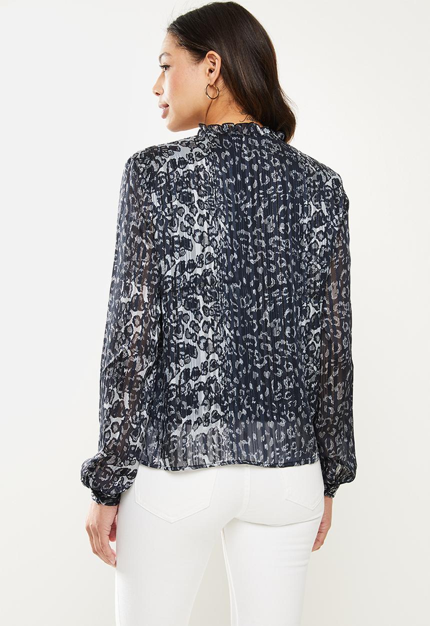 Jacqueline de Yong - Bianca long sleeve top - black & navy