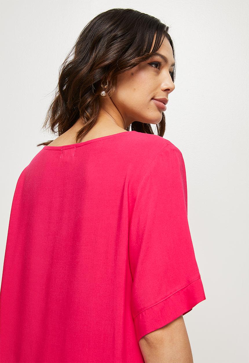 edit - Oversized woven shell - cerise