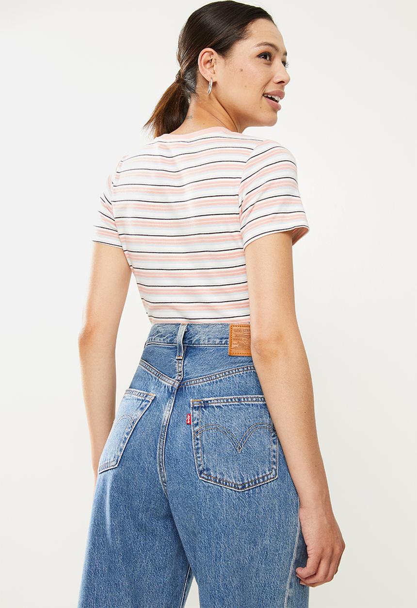 Levi’s® - Short sleeve rib baby tee - coco stripe evening sands