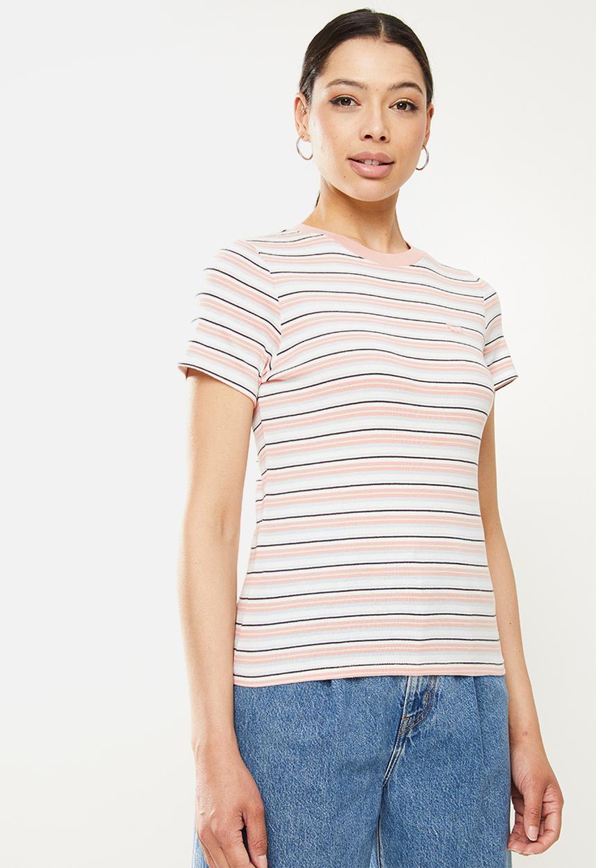 Levi’s® - Short sleeve rib baby tee - coco stripe evening sands