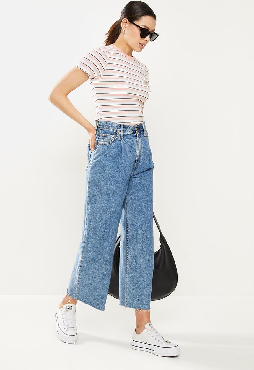 Levi’s® - Short sleeve rib baby tee - coco stripe evening sands
