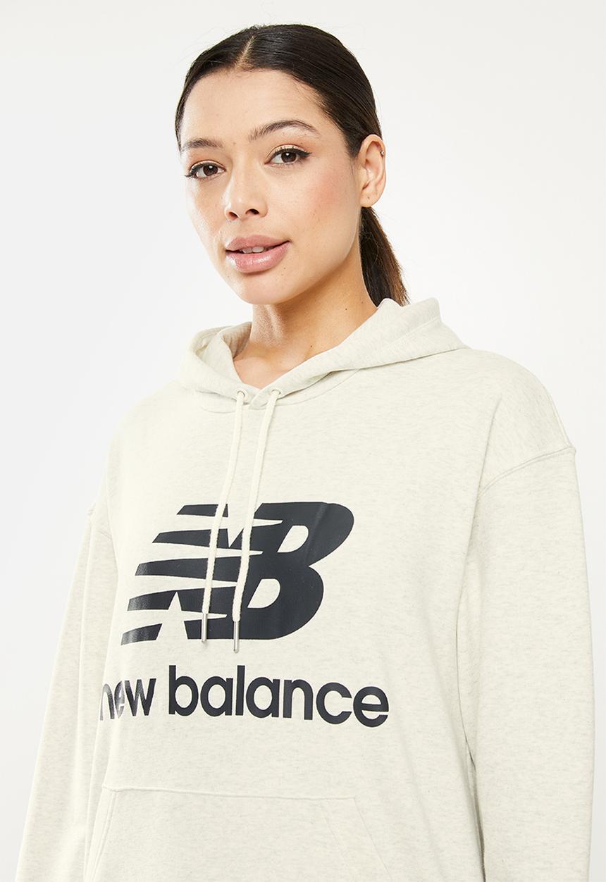 New Balance  - Essentials stacked logo oversized hoodie - sea salt