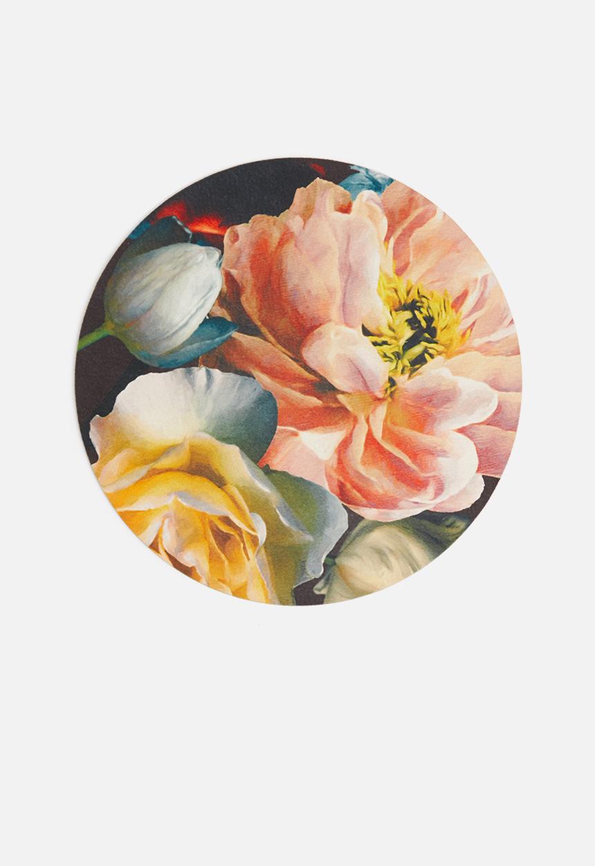 Elsje Designs - Chocolate & roses velvety placemat set of 4 - peach