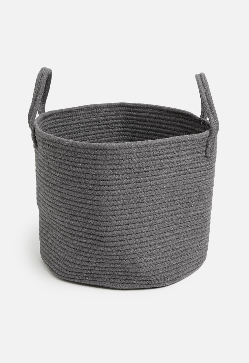 Sixth Floor - Cotton rope toy basket - charcoal