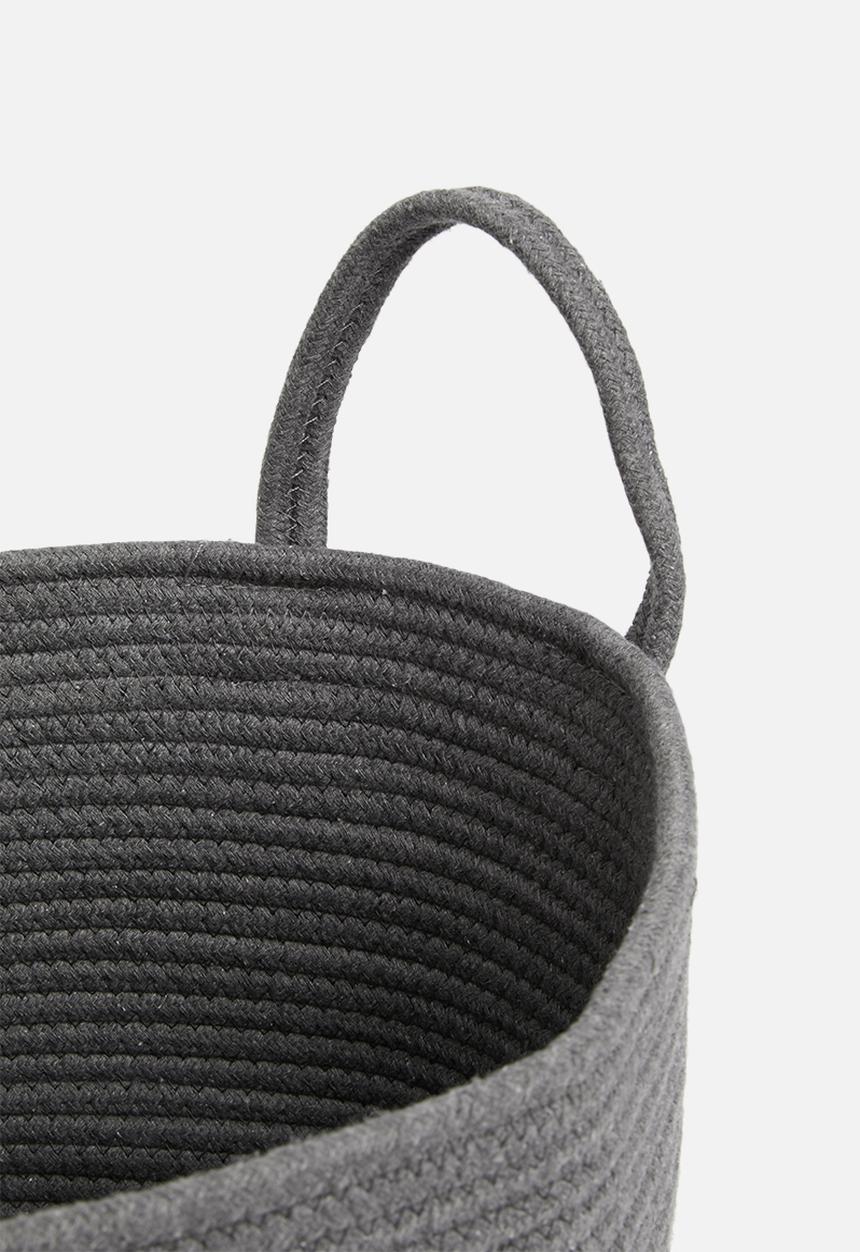 Sixth Floor - Cotton rope toy basket - charcoal