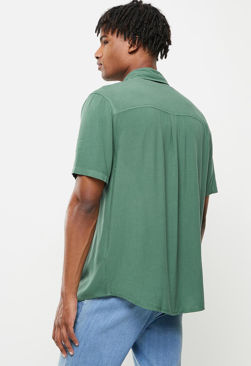 Cotton On - Cuban short sleeve shirt - pine
