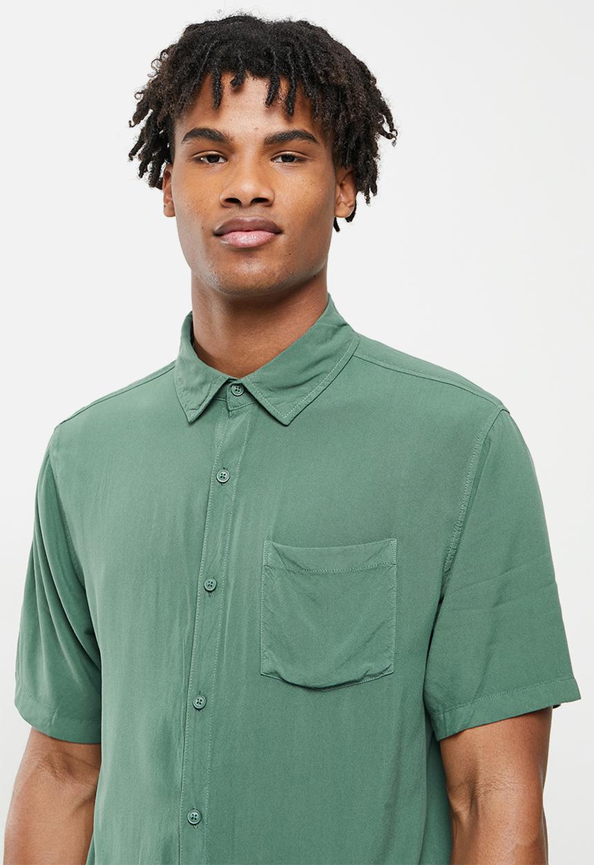 Cotton On - Cuban short sleeve shirt - pine