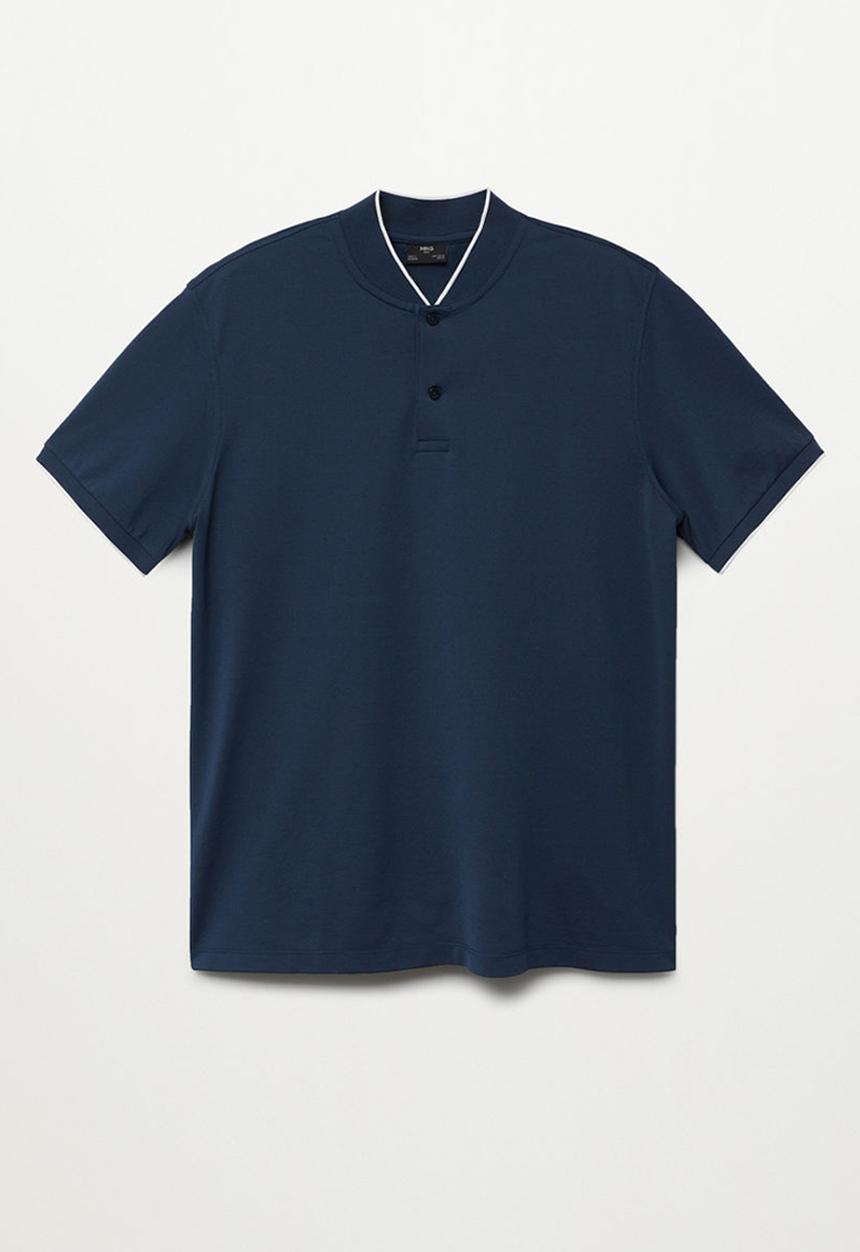 MANGO - Polo shirt branch - medium blue