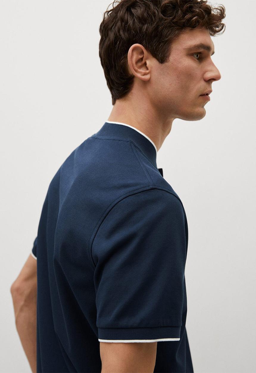 MANGO - Polo shirt branch - medium blue