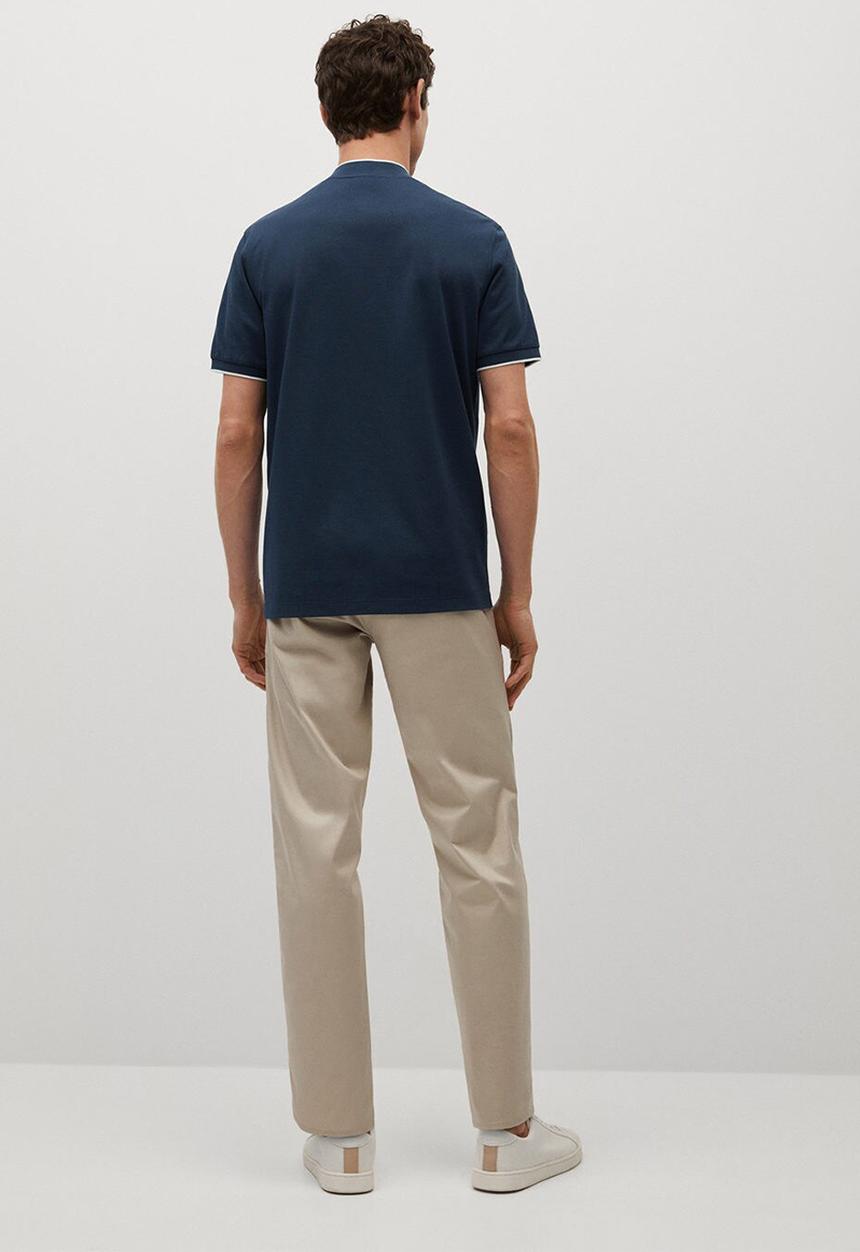 MANGO - Polo shirt branch - medium blue