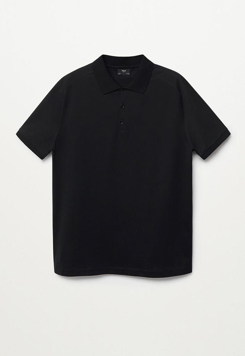 MANGO - Polo shirt branch - black