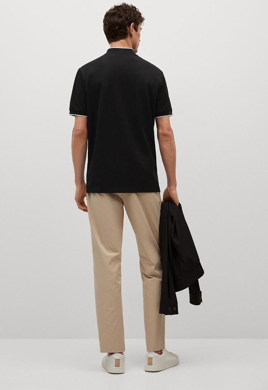 MANGO - Polo shirt branch - black