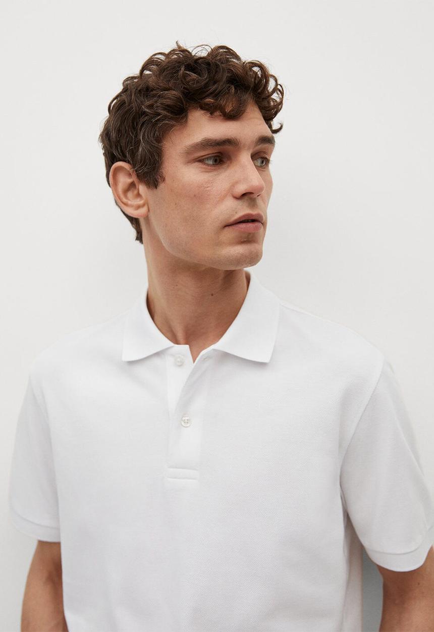 MANGO - Polo shirt rea - white