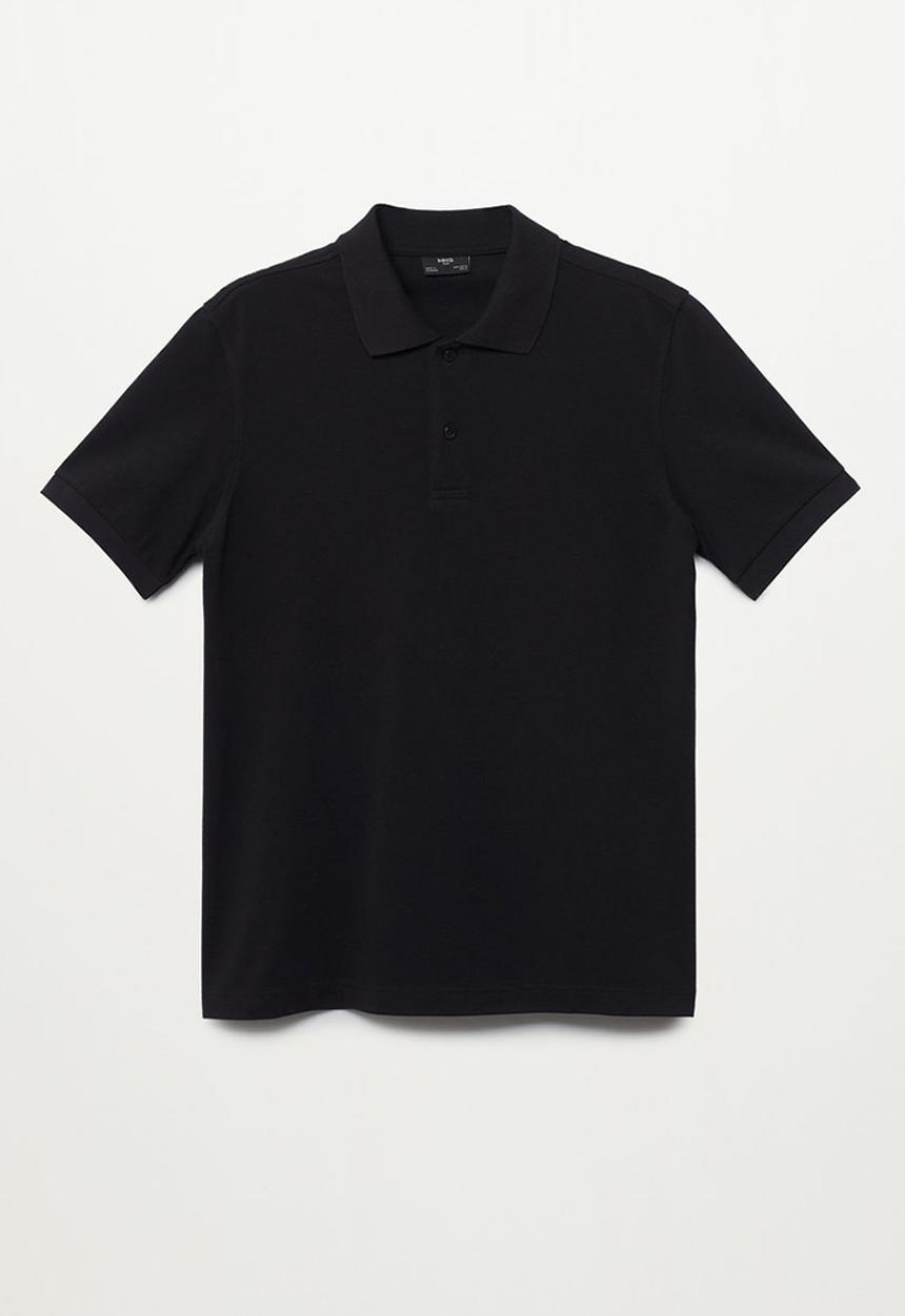 MANGO - Polo shirt rea - black