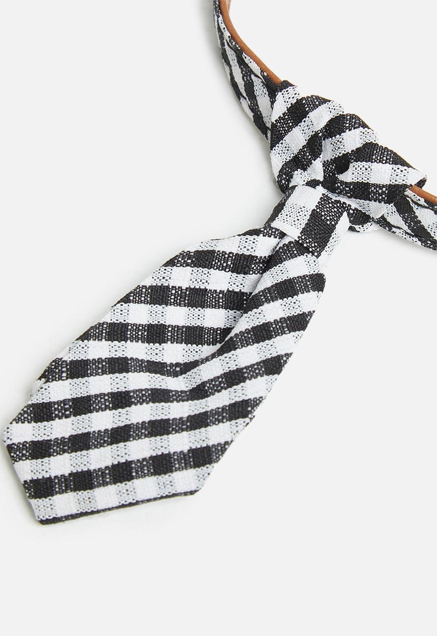 Pet Collection - scarf dog collar - black & white