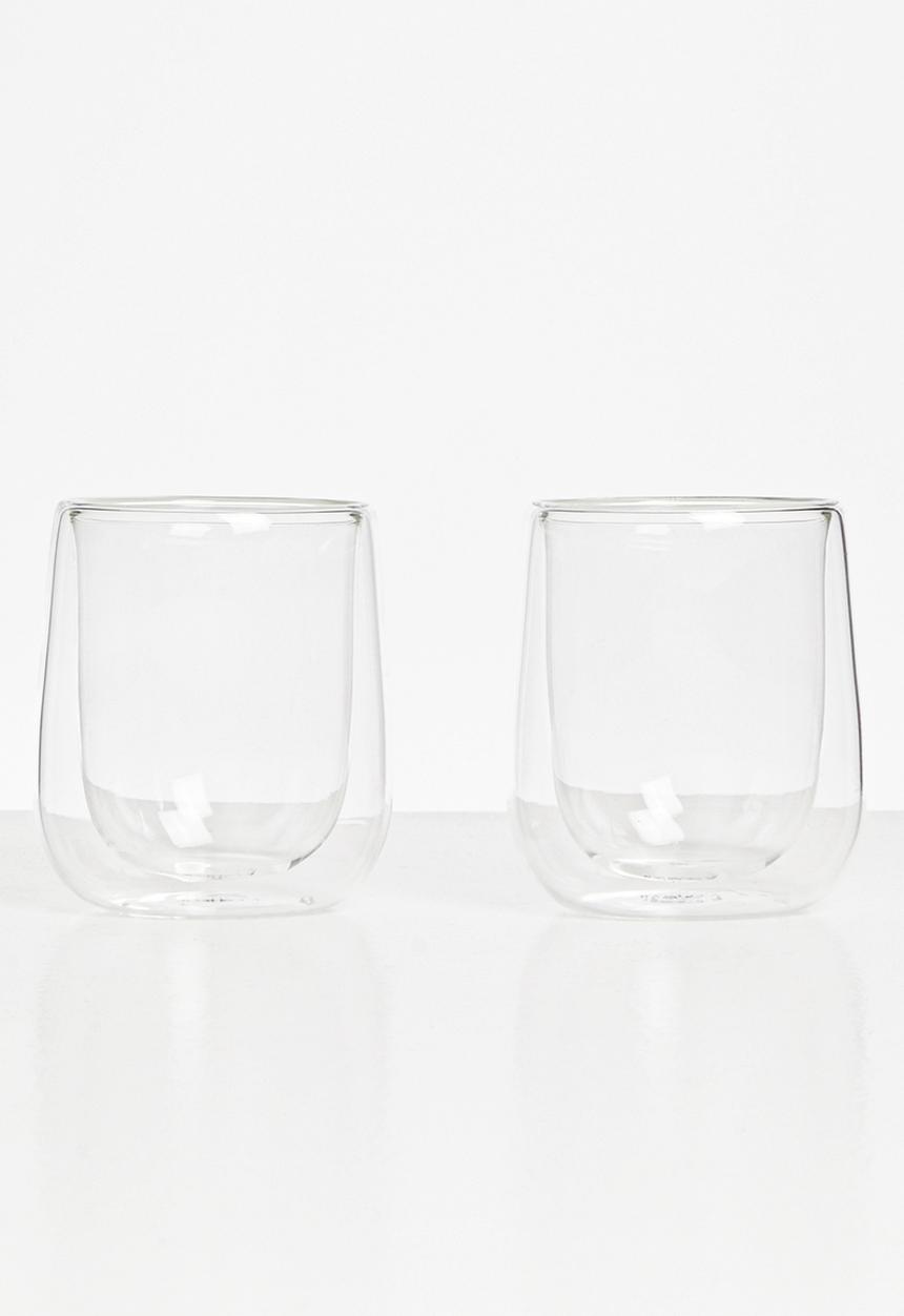 Sixth Floor - Barista Double walled cappuccino glass set of 2-clear