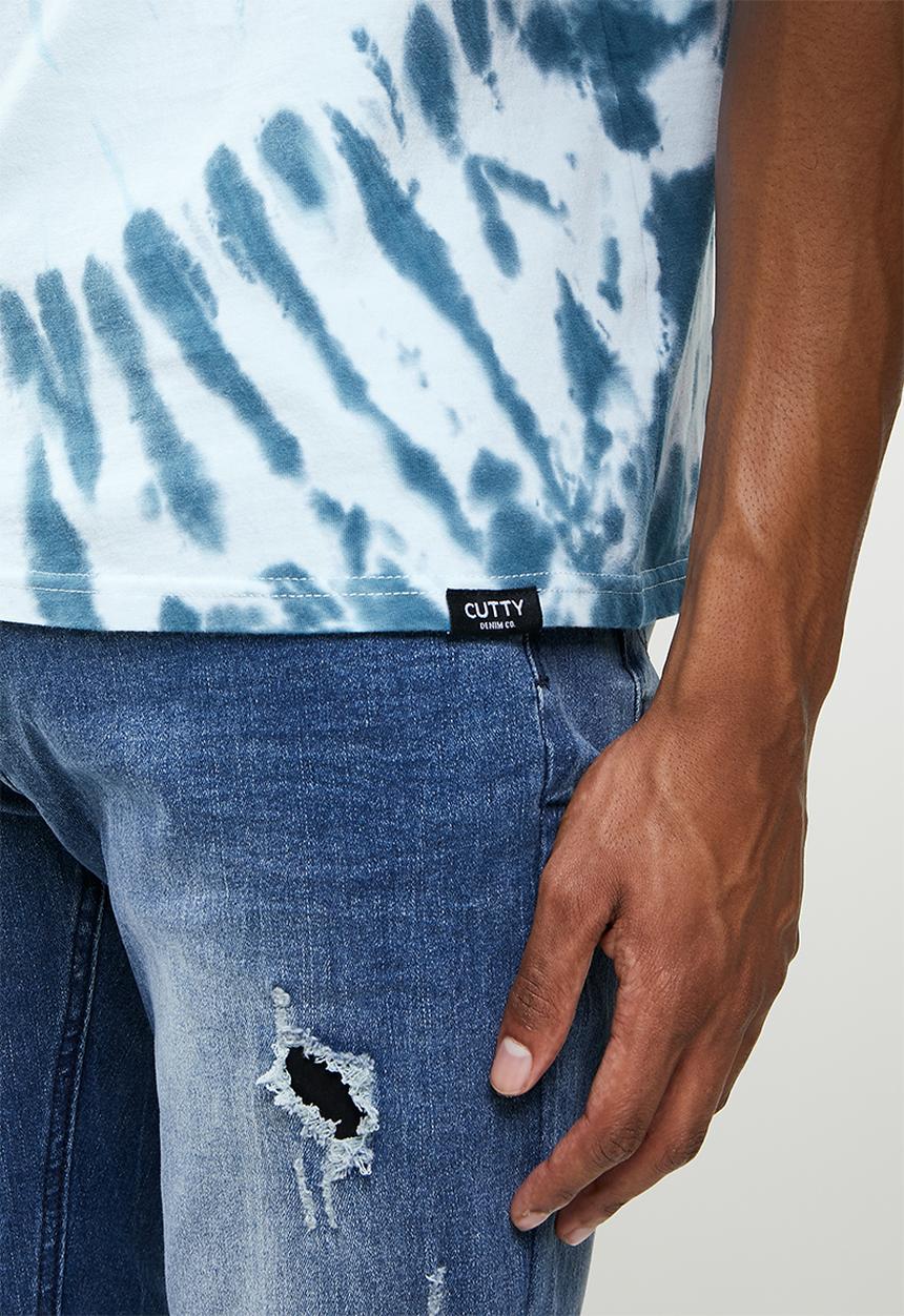 Cutty - Phychedelic short sleeve tee - blue