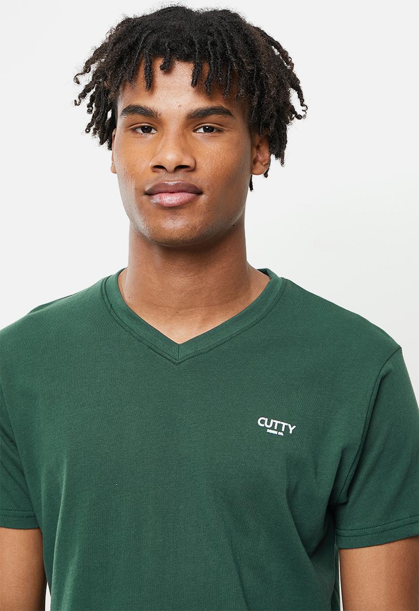 Cutty - Rich regular fit v-neck tee - forest