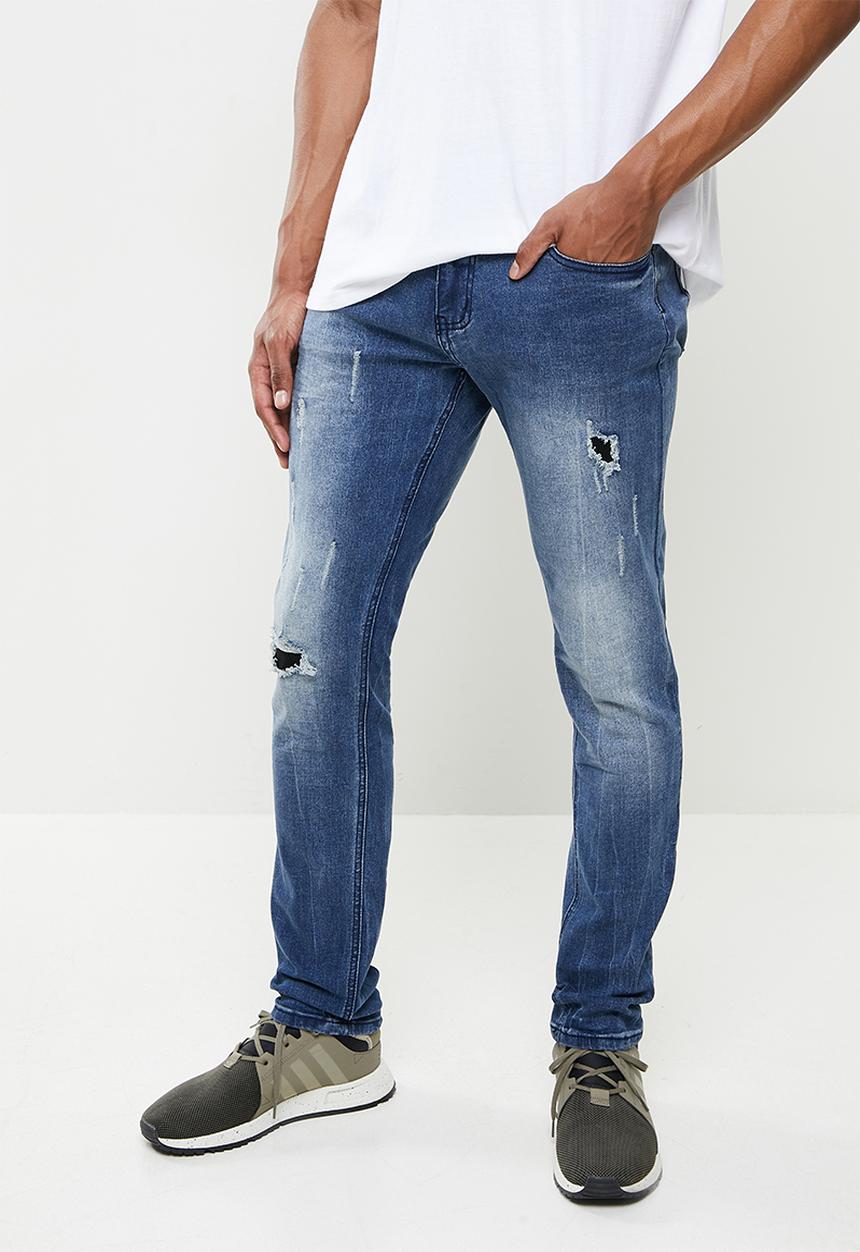 Cutty - Spin rip & repair skinny jeans - sulphur